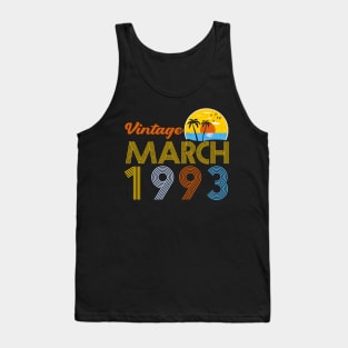 30th Birthday Vintage March 1993 30 Years Old Gifts Tank Top